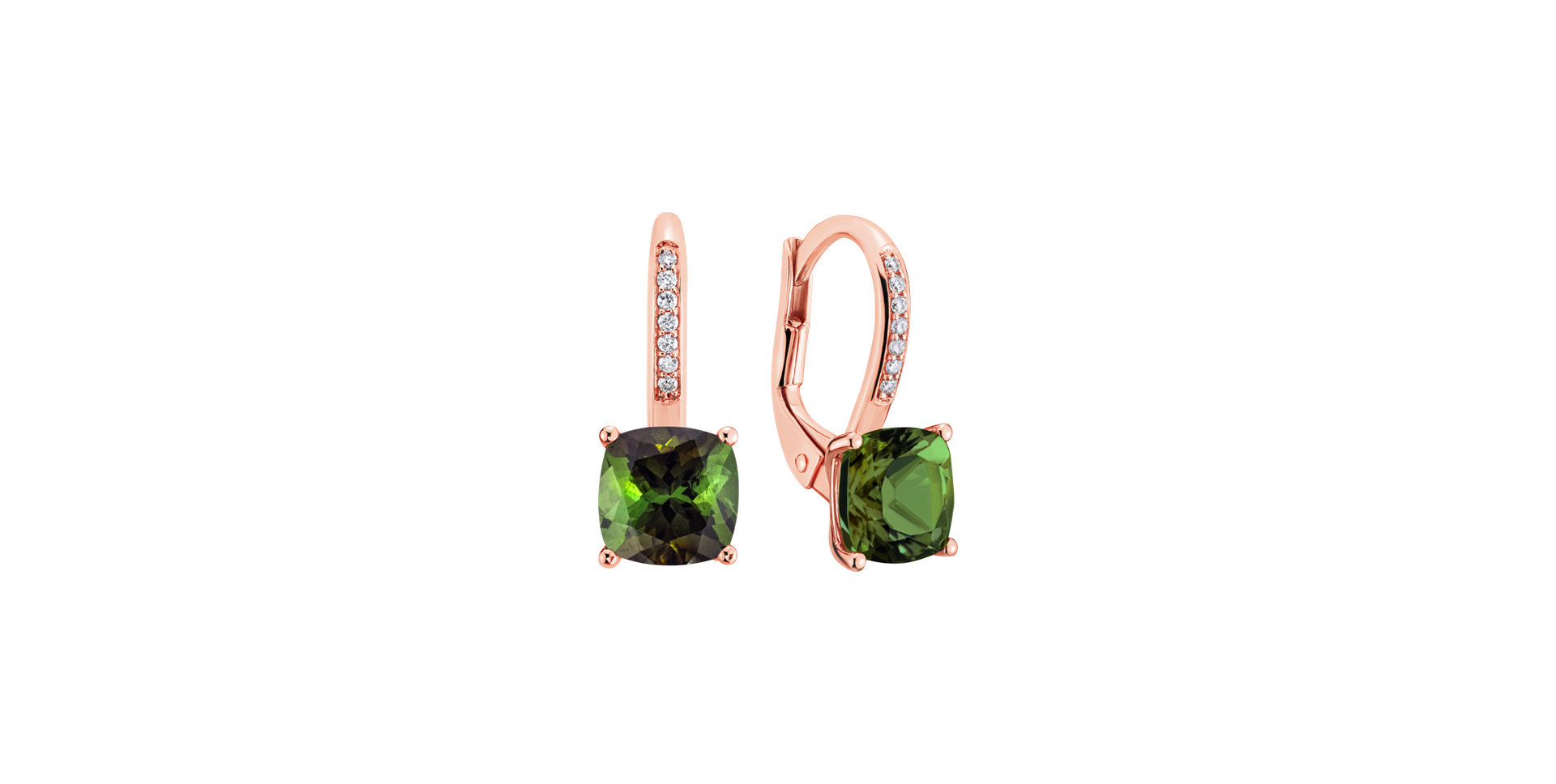 Diamond earrings with Tourmaline Calliope
