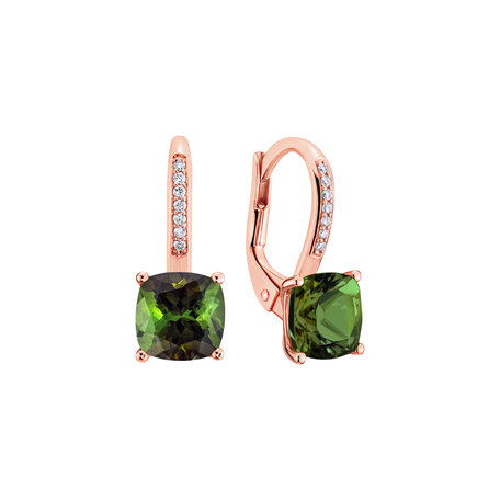 Diamond earrings with Tourmaline Calliope