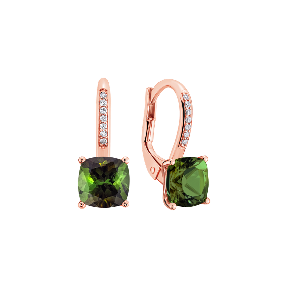 Diamond earrings with Tourmaline Calliope