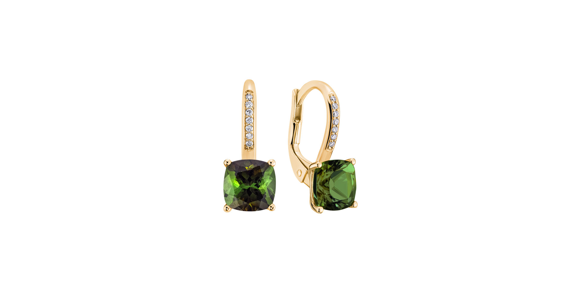 Diamond earrings with Tourmaline Calliope