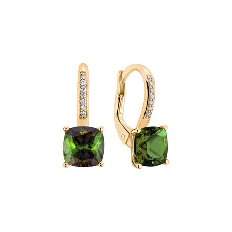 Diamond earrings with Tourmaline Calliope