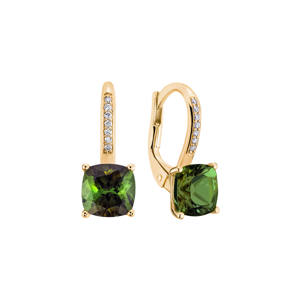Diamond earrings with Tourmaline Calliope