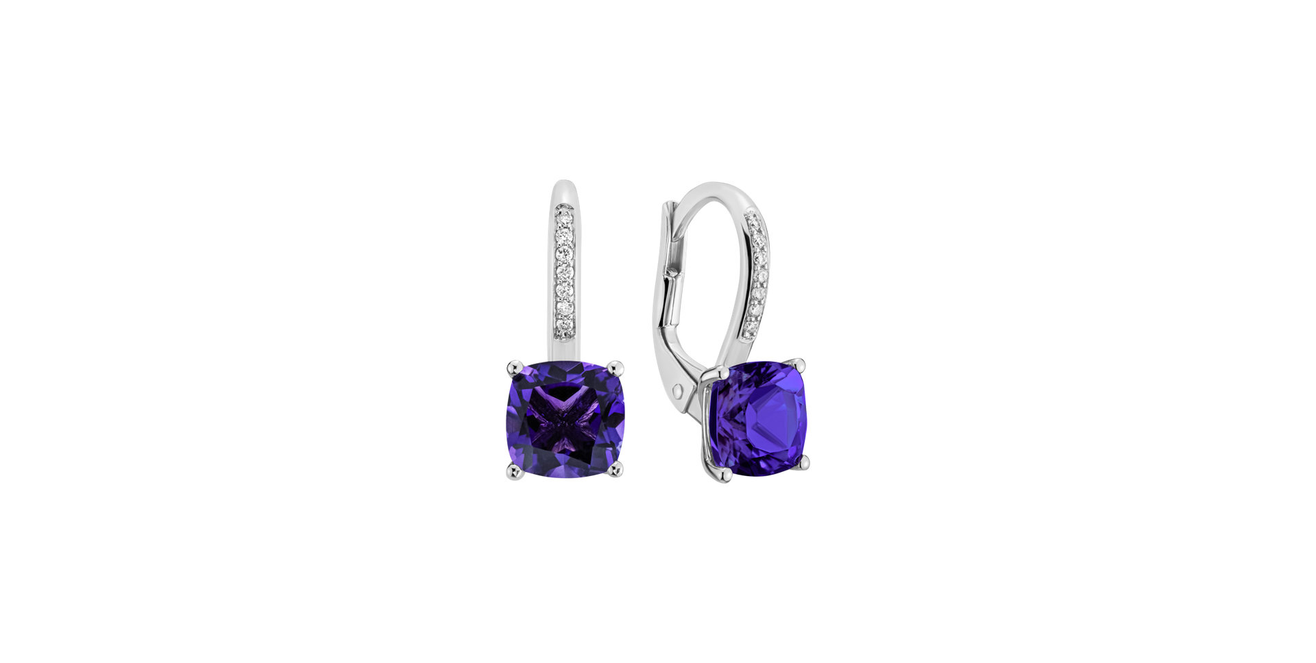 Diamond earrings with Amethyst Calliope