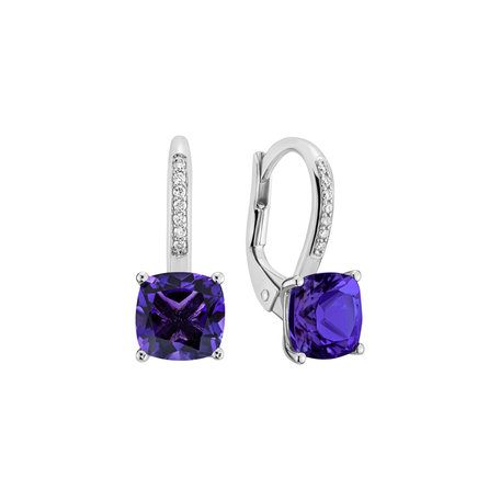 Diamond earrings with Amethyst Calliope