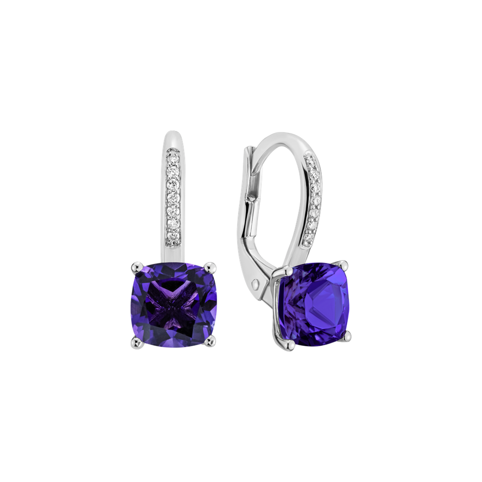 Diamond earrings with Amethyst Calliope