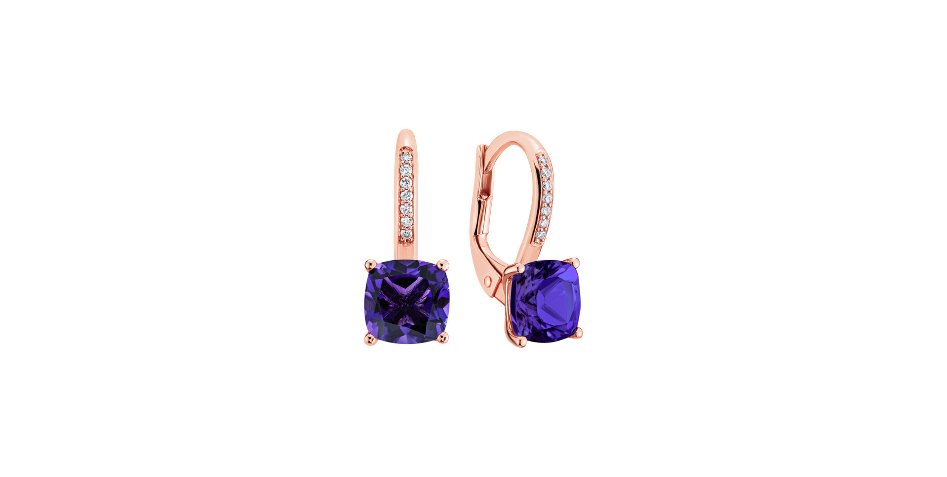 Diamond earrings with Amethyst Calliope