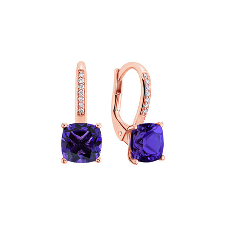 Diamond earrings with Amethyst Calliope