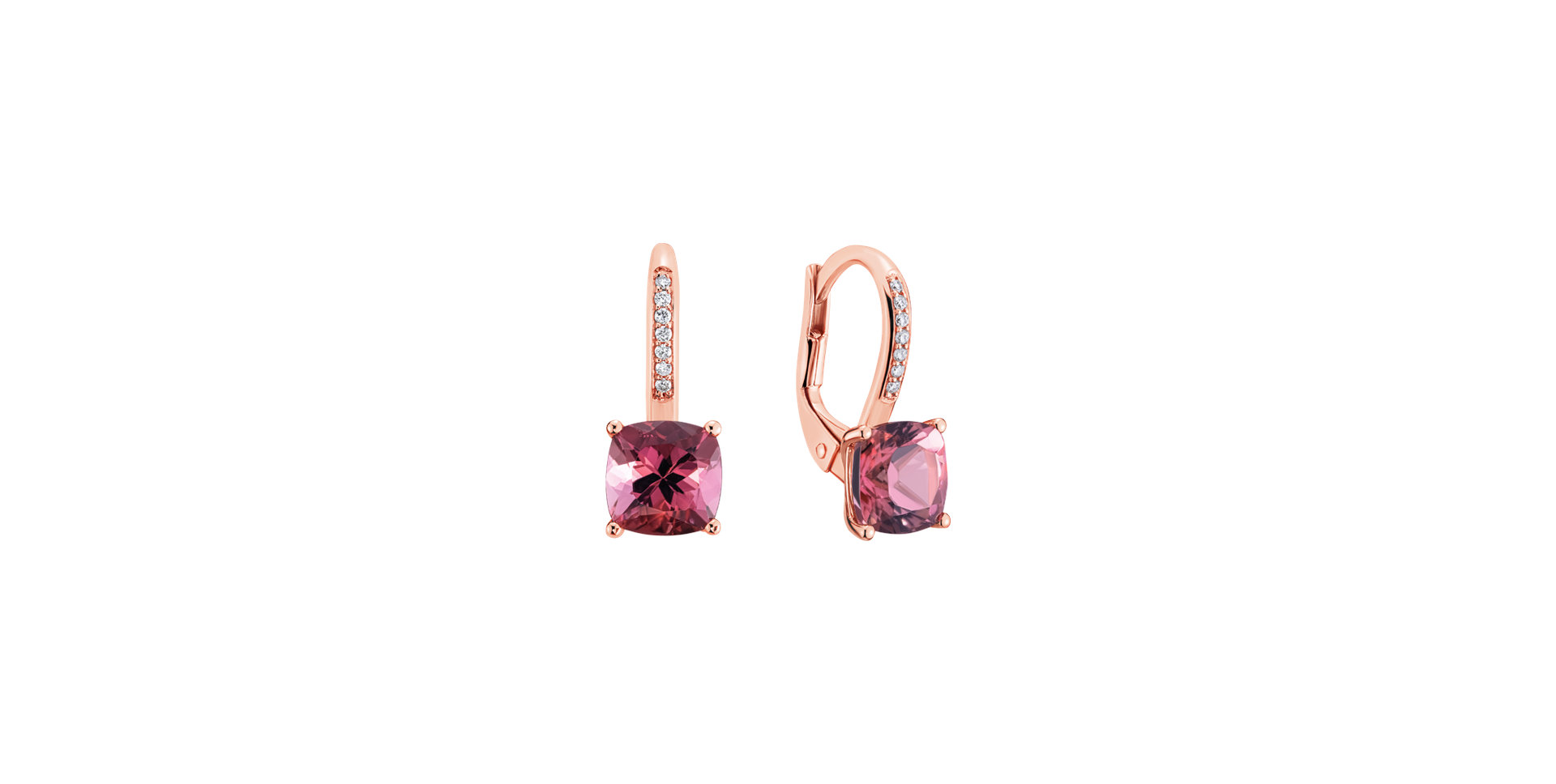 Diamond earrings with Tourmaline Calliope