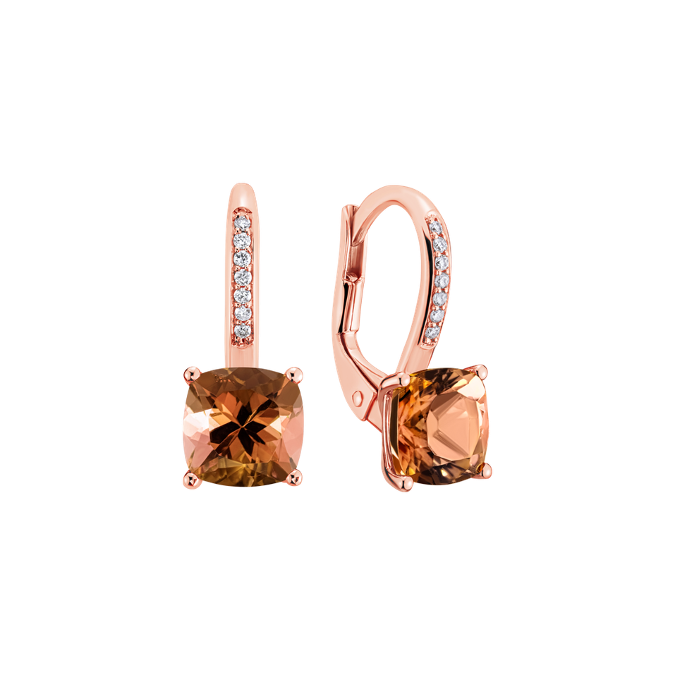 Diamond earrings with Tourmaline Calliope