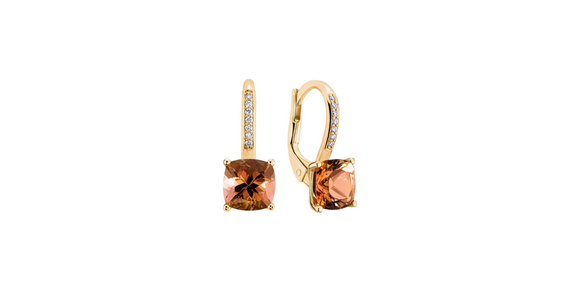 Diamond earrings with Tourmaline Calliope