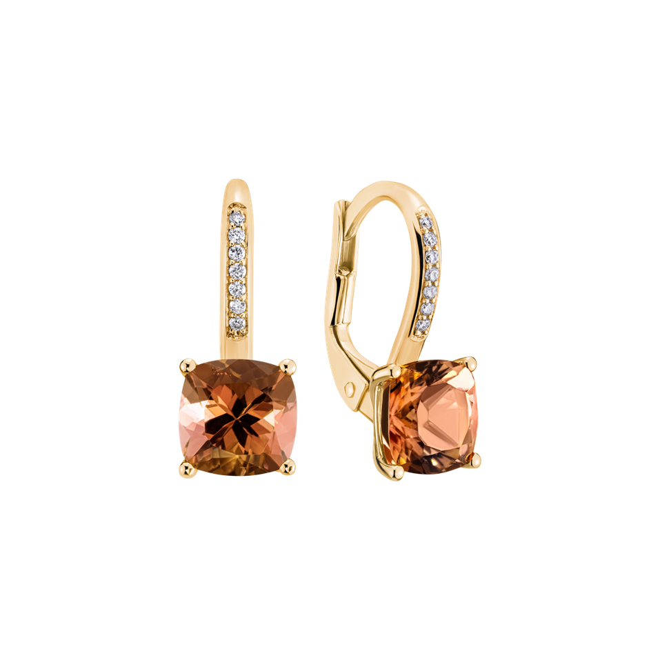 Diamond earrings with Tourmaline Calliope