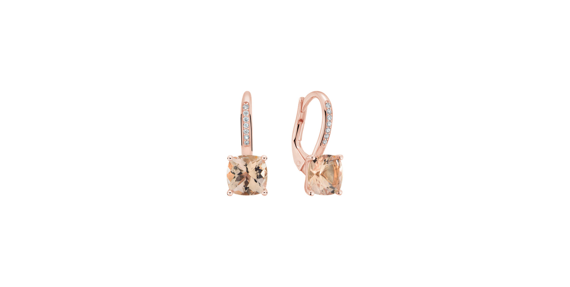 Diamond earrings with Morganite Calliope