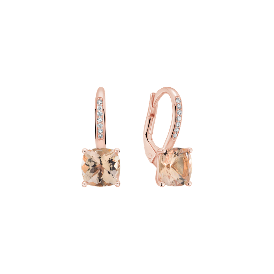 Diamond earrings with Morganite Calliope