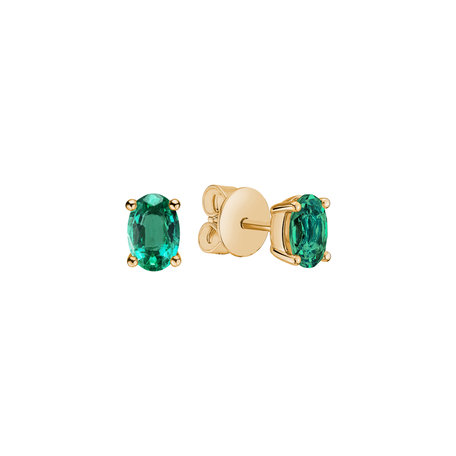 Earrings with Emerald Mystic Abyss