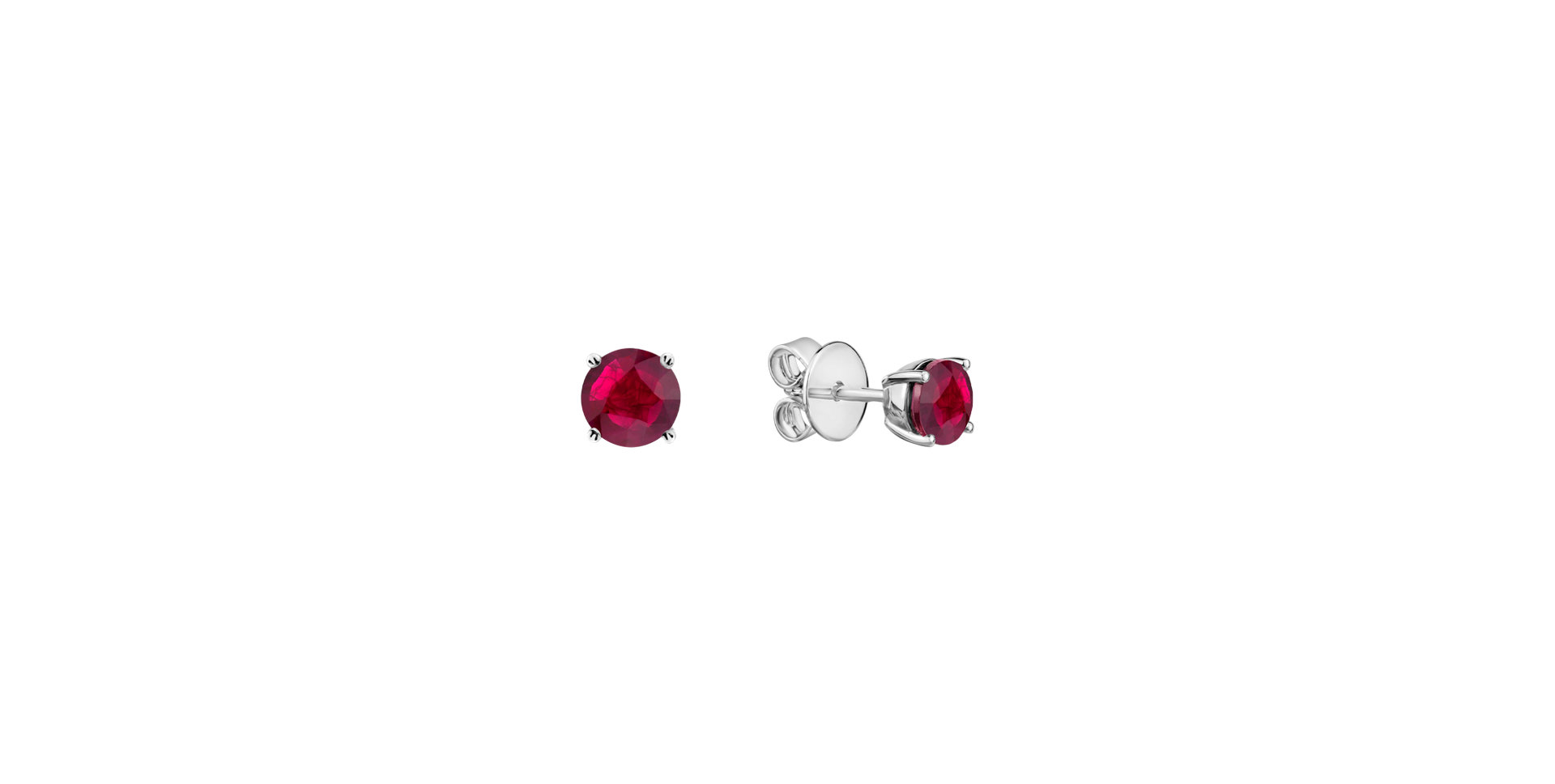 Earrings with Ruby Orbs