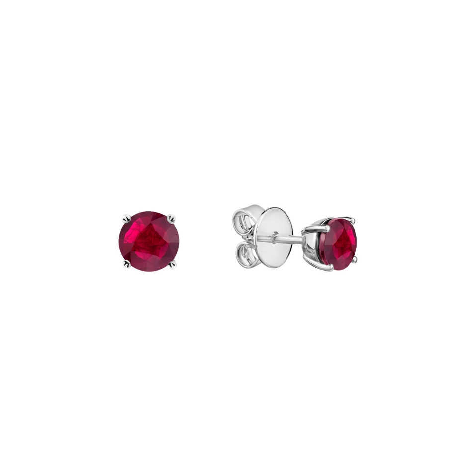 Earrings with Ruby Orbs
