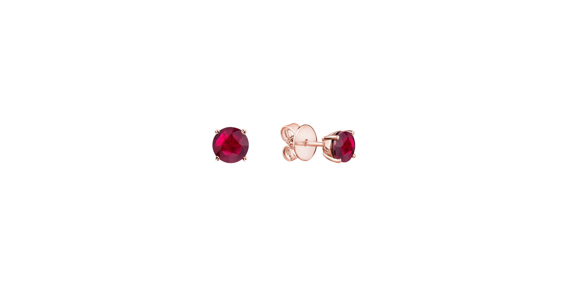Earrings with Ruby Orbs