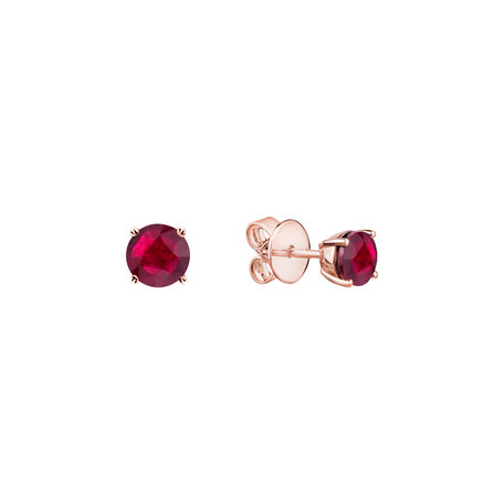 Earrings with Ruby Orbs
