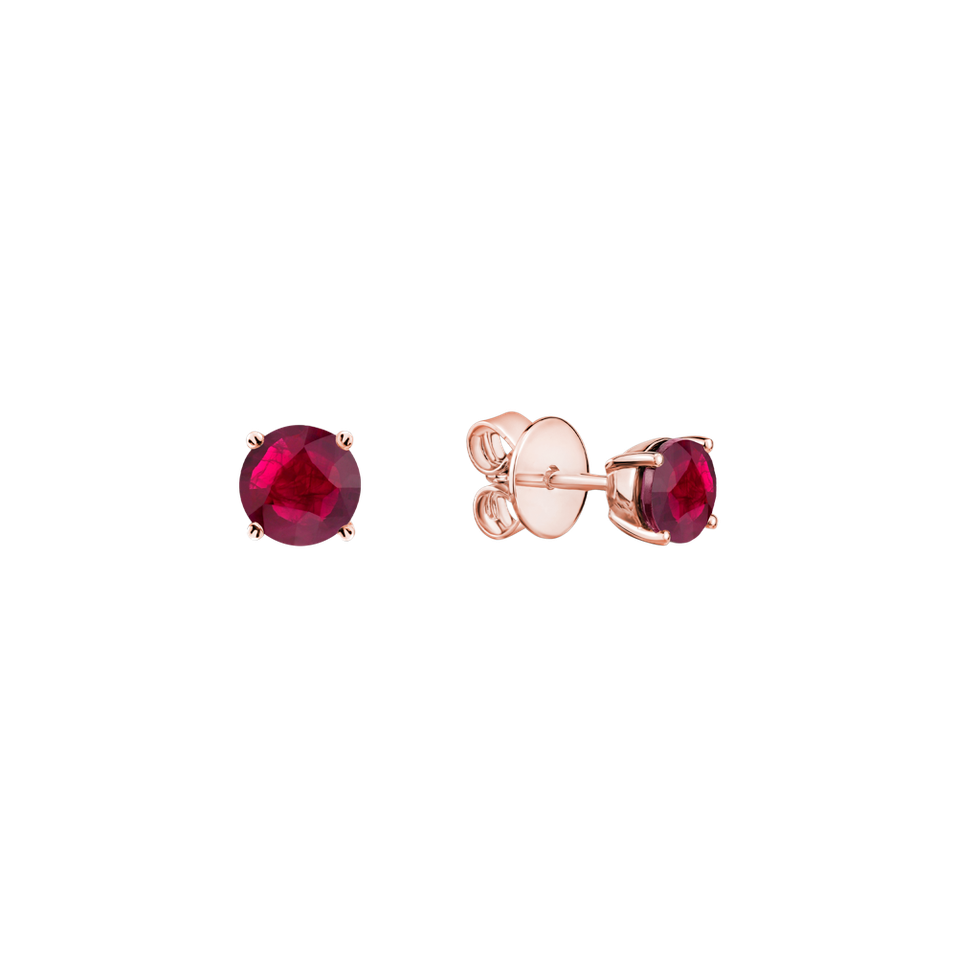 Earrings with Ruby Orbs