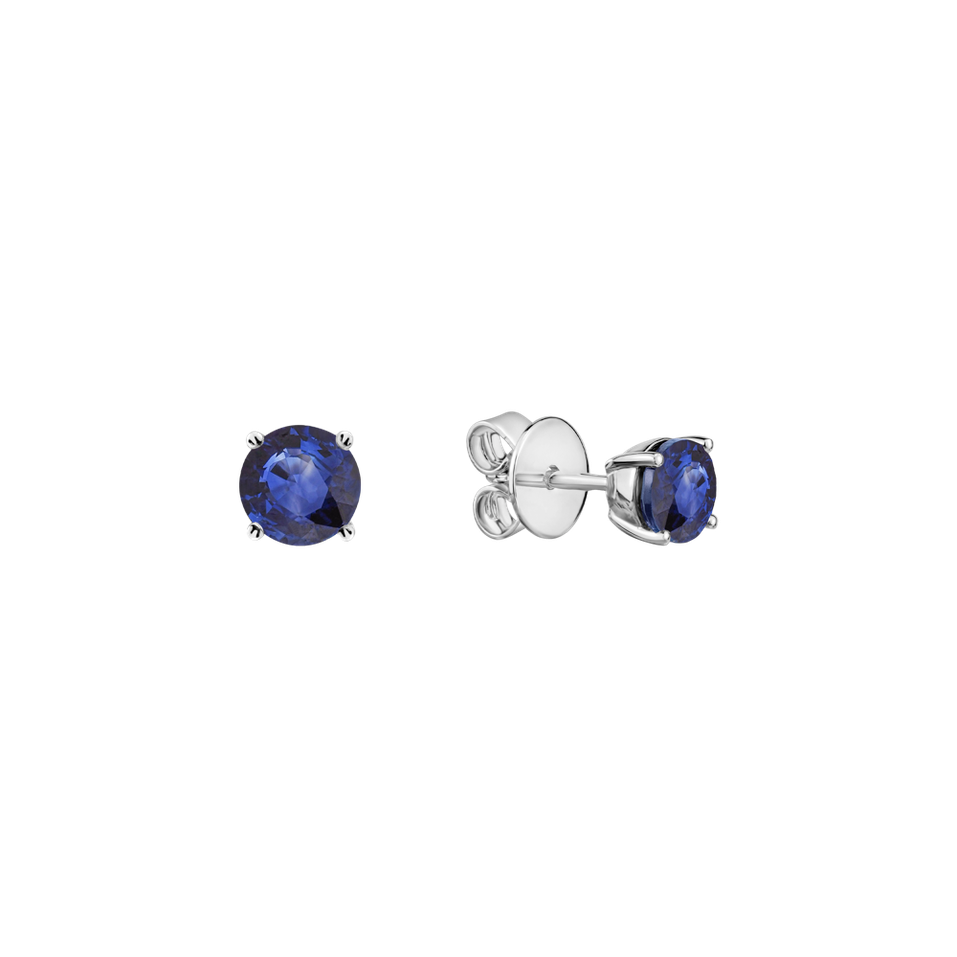 Earrings with Sapphire Orbs