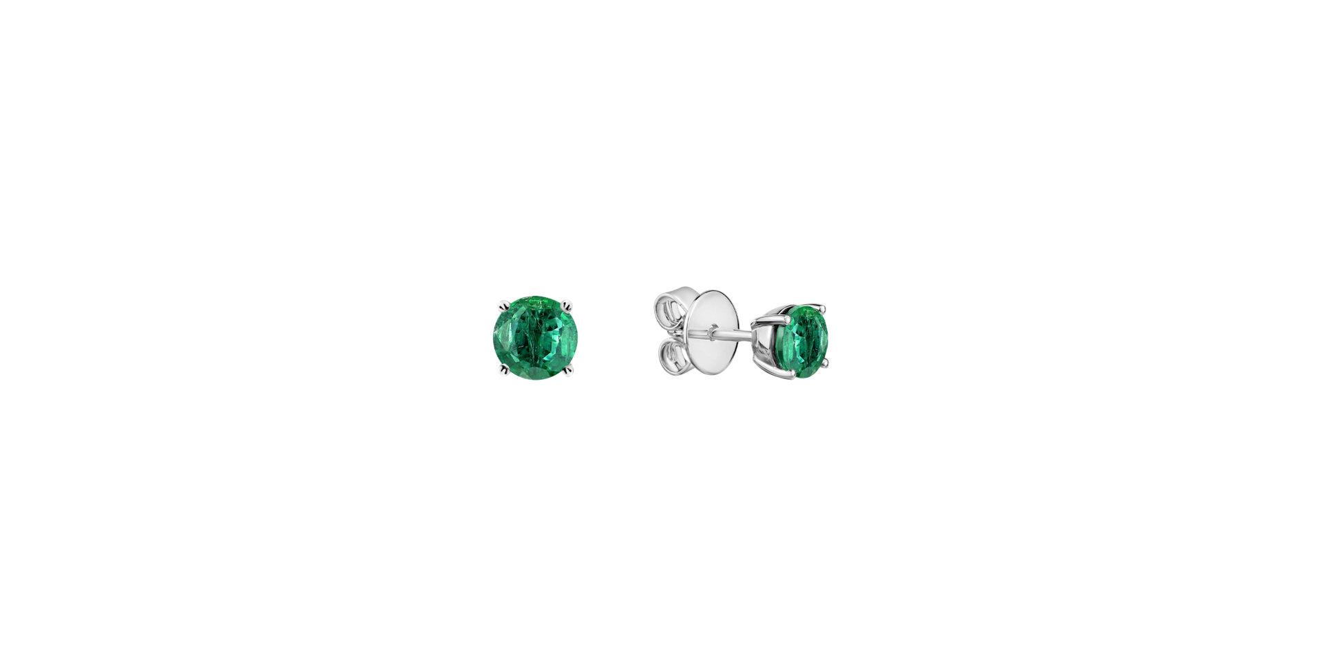 Earrings with Emerald Orbs