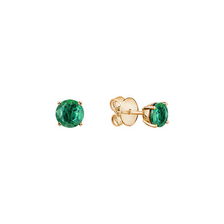 Earrings with Emerald Orbs