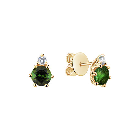 Diamond earrings with Tourmaline Lux