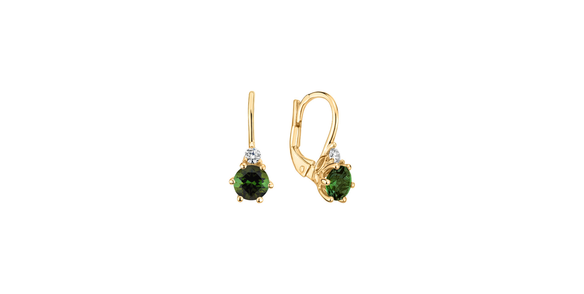 Diamond earrings with Tourmaline Lux