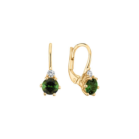 Diamond earrings with Tourmaline Lux