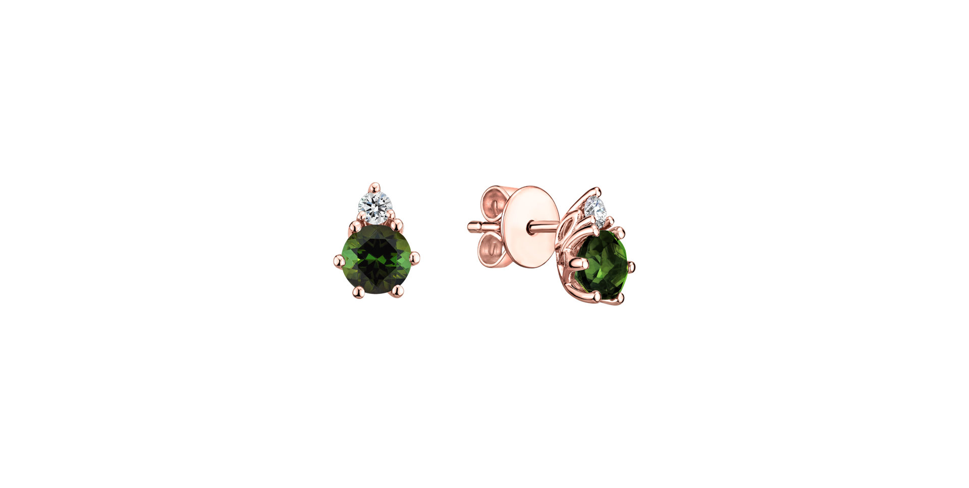Diamond earrings with Tourmaline Lux