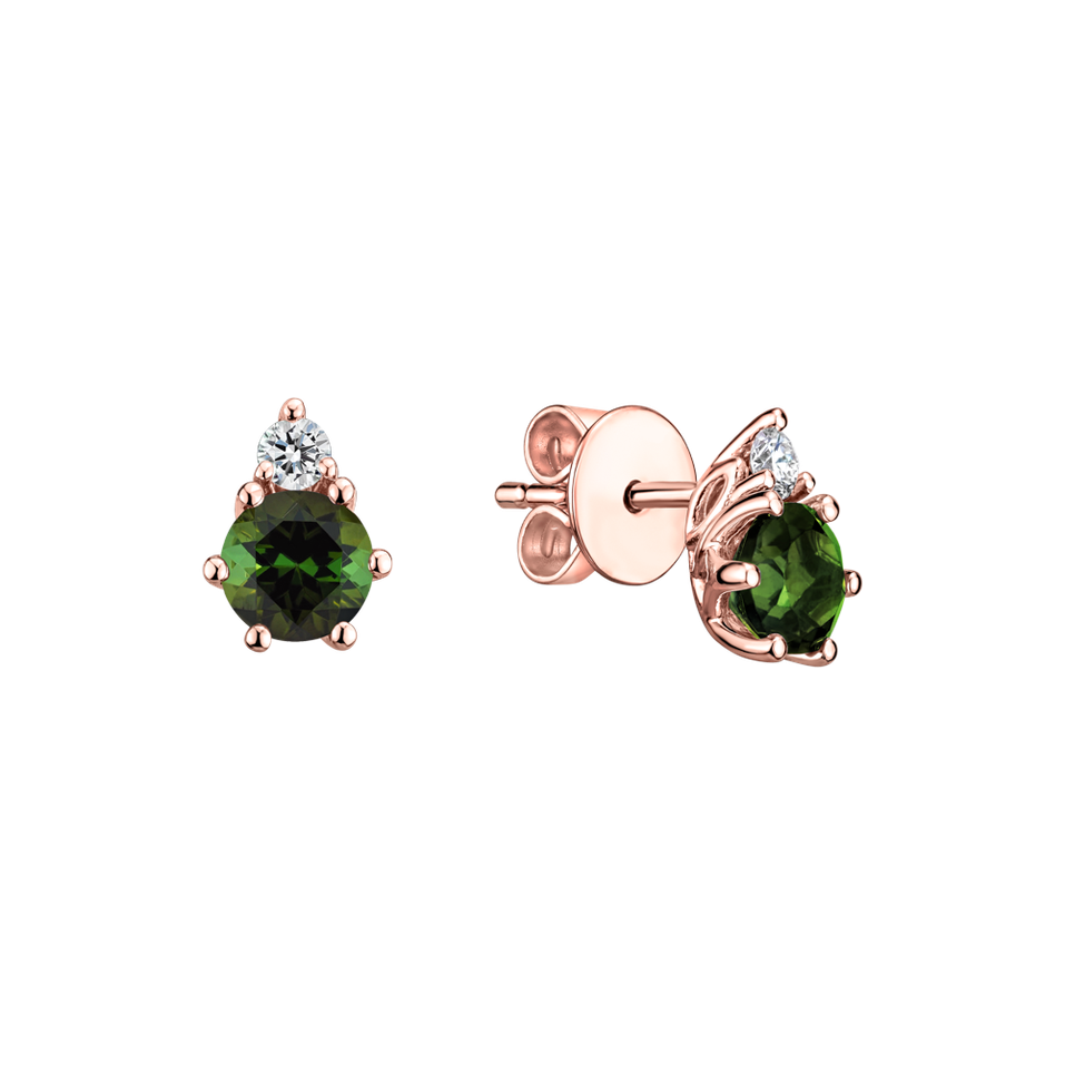 Diamond earrings with Tourmaline Lux