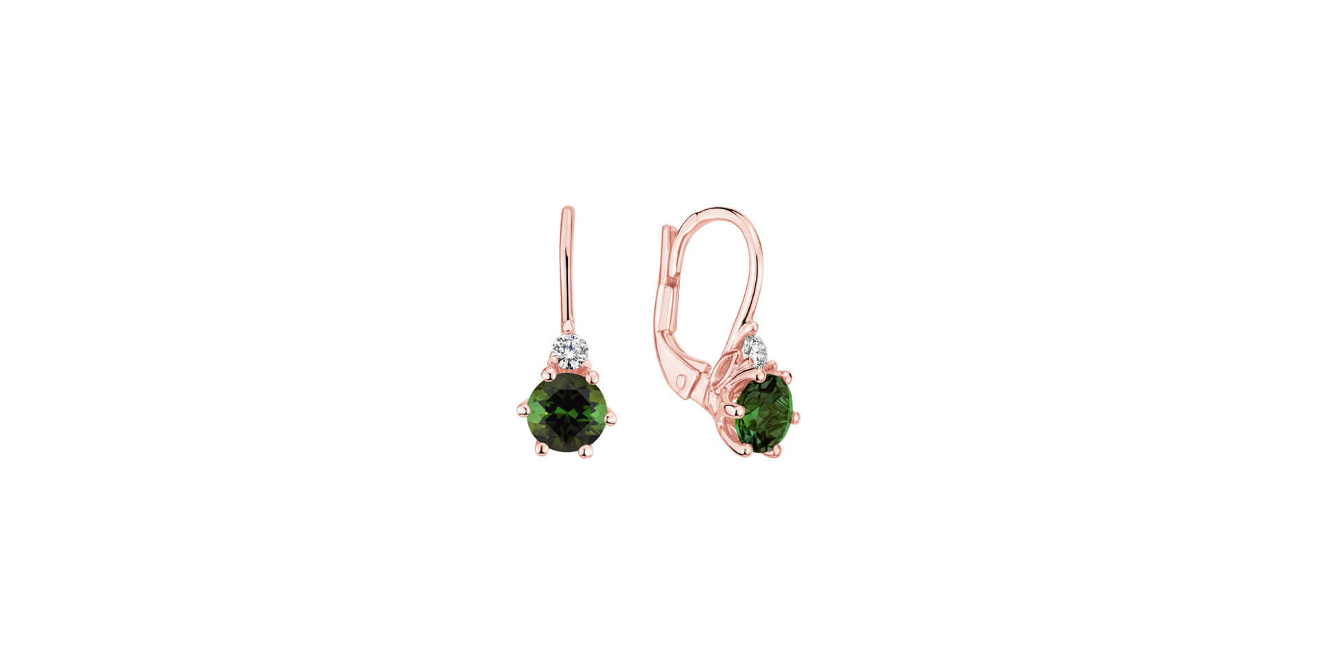 Diamond earrings with Tourmaline Lux