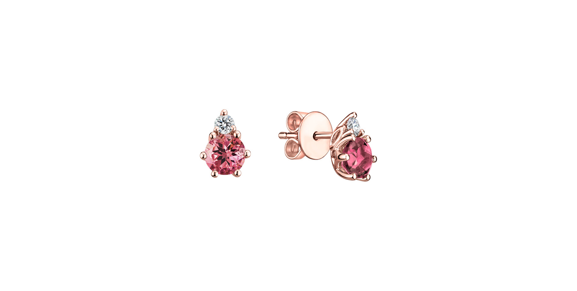 Diamond earrings with Tourmaline Lux
