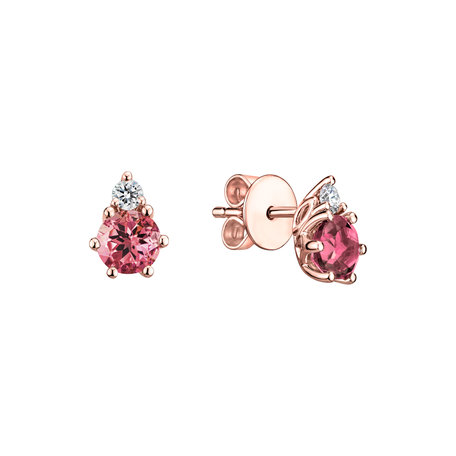 Diamond earrings with Tourmaline Lux
