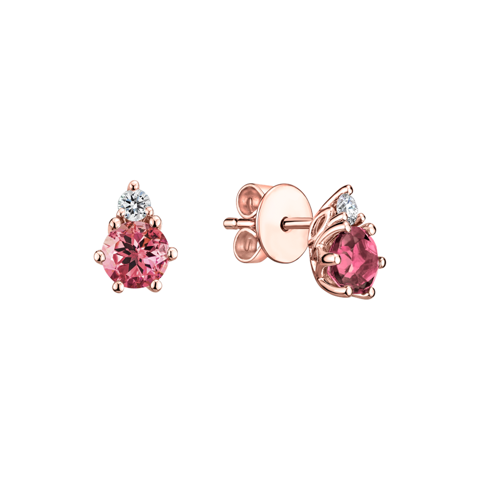Diamond earrings with Tourmaline Lux
