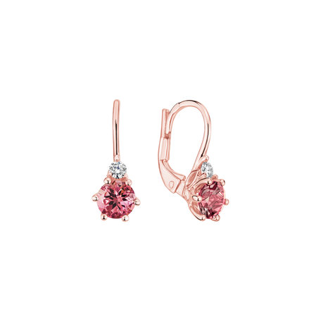 Diamond earrings with Tourmaline Lux