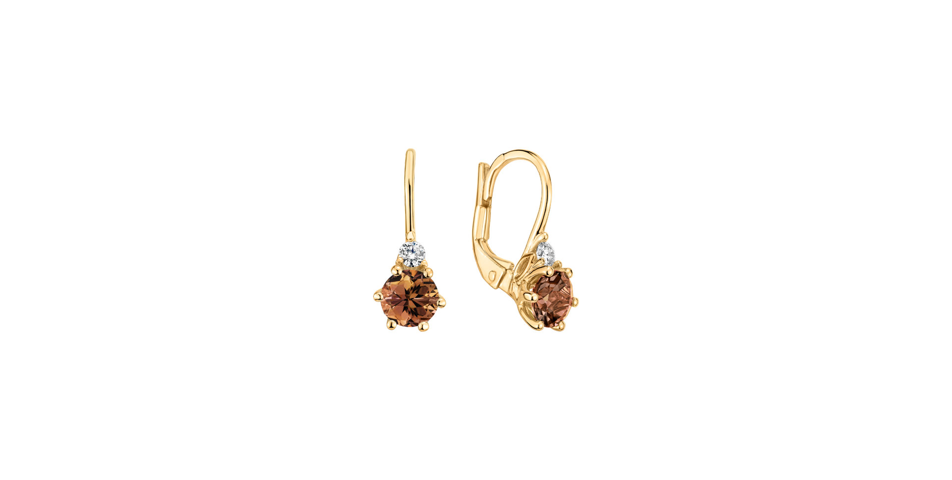 Diamond earrings with Tourmaline Lux
