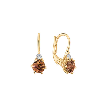 Diamond earrings with Tourmaline Lux