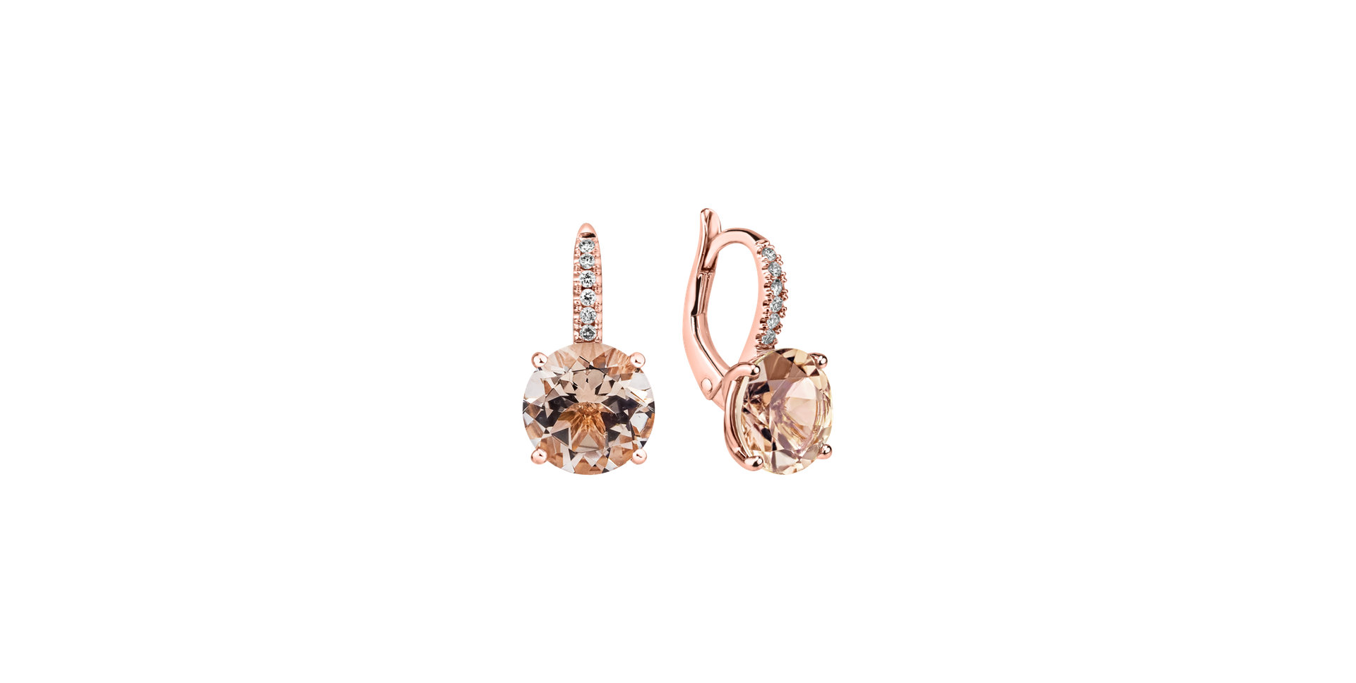Diamond earrings with Morganite Bethy