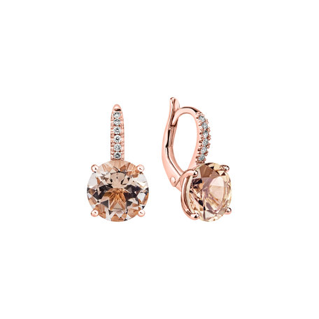 Diamond earrings with Morganite Bethy
