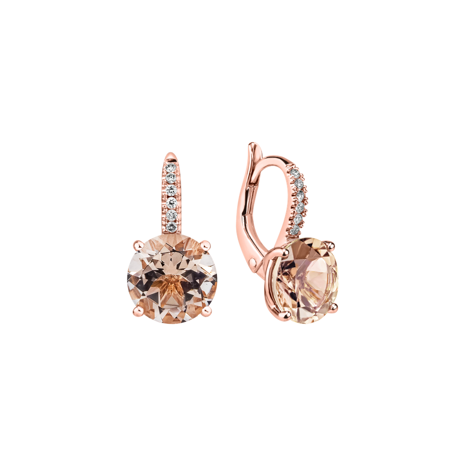 Diamond earrings with Morganite Bethy