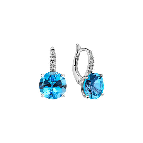 Diamond earrings with Topaz Bethy