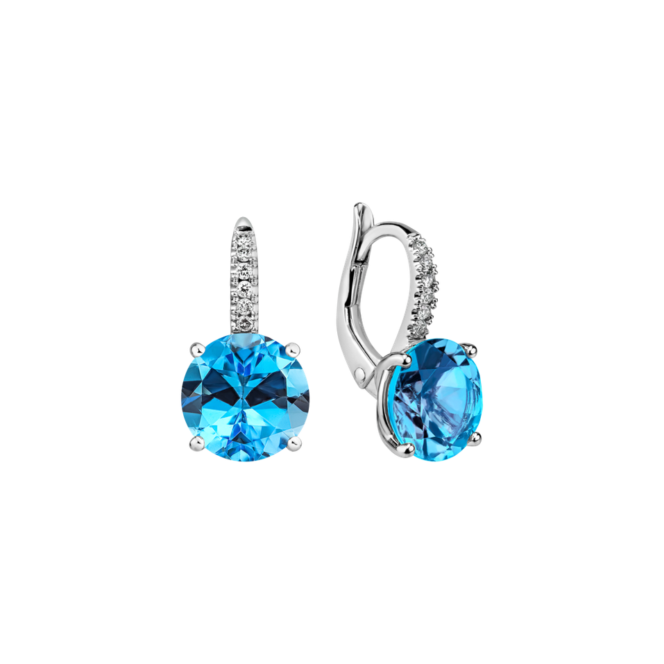 Diamond earrings with Topaz Bethy