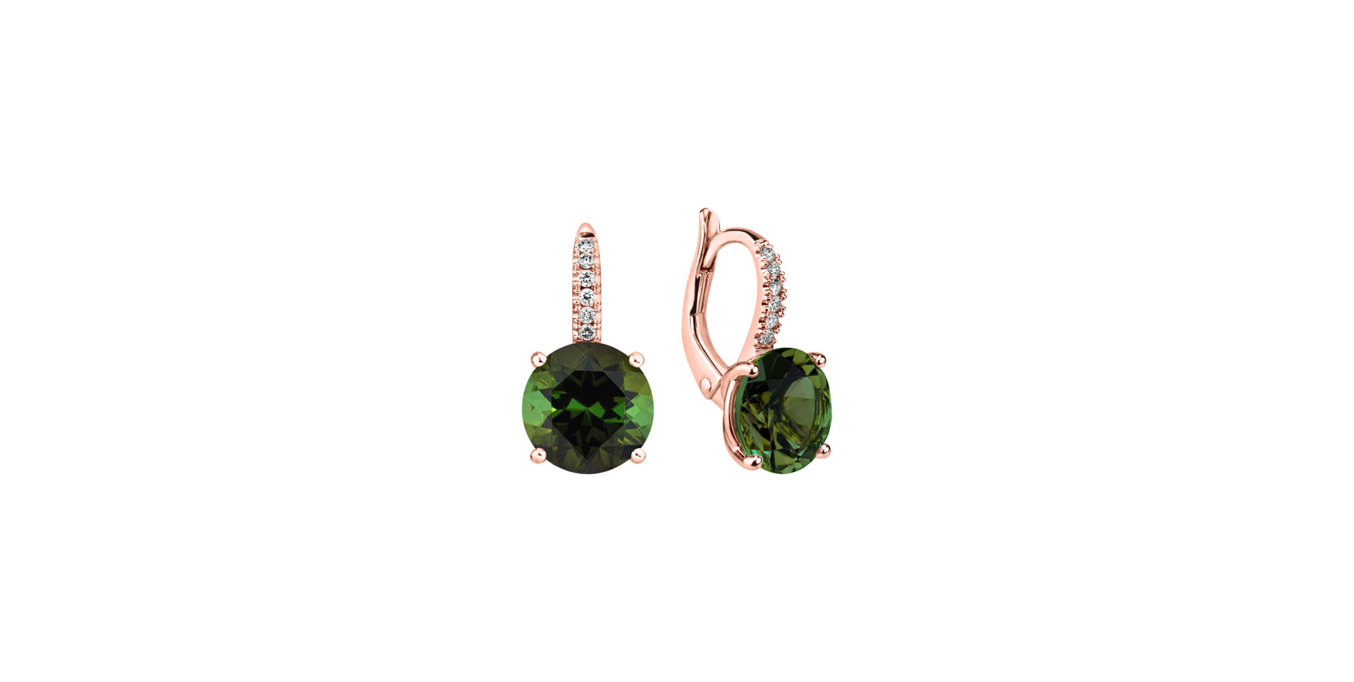 Diamond earrings with Tourmaline Bethy