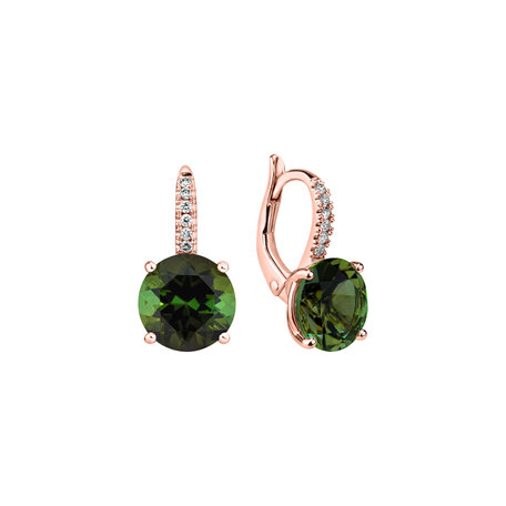 Diamond earrings with Tourmaline Bethy