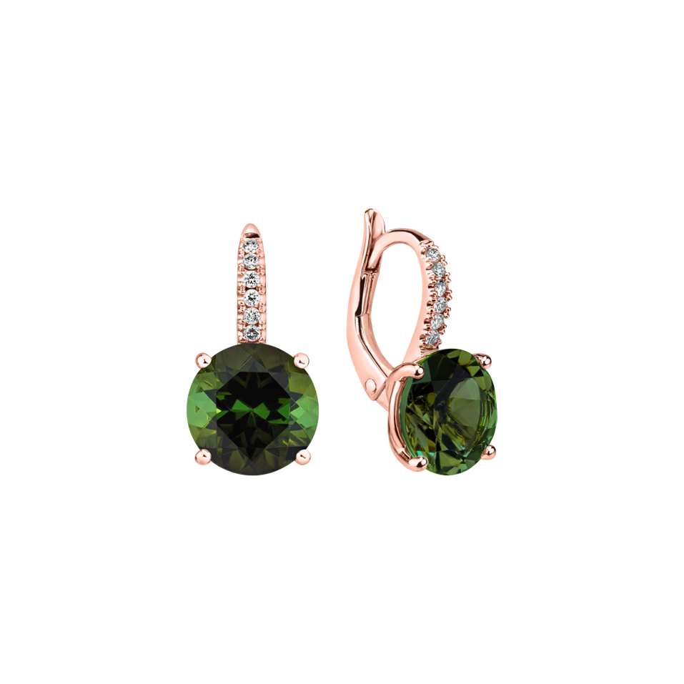 Diamond earrings with Tourmaline Bethy
