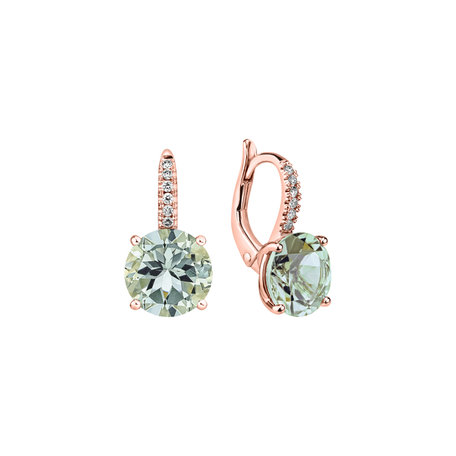 Diamond earrings with Amethyst Bethy