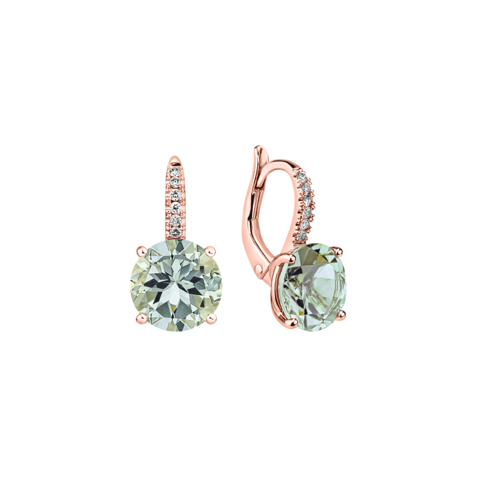 Diamond earrings with Amethyst Bethy