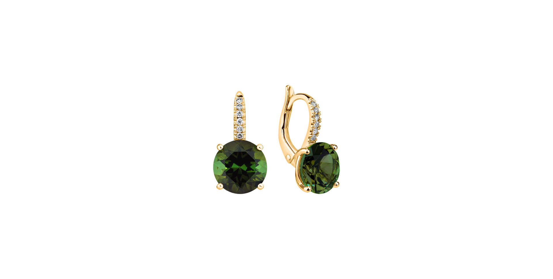 Diamond earrings with Tourmaline Bethy