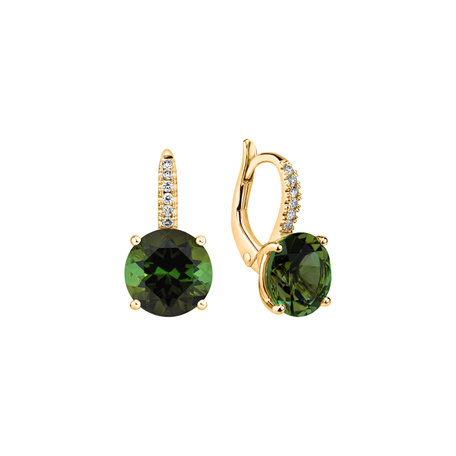 Diamond earrings with Tourmaline Bethy